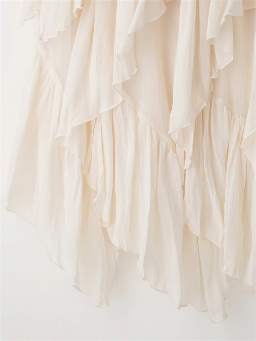 New 2025 Women's Half-Body Skirt Layered Ruffle Fashion Fairy Design Elegant Women's Clothing