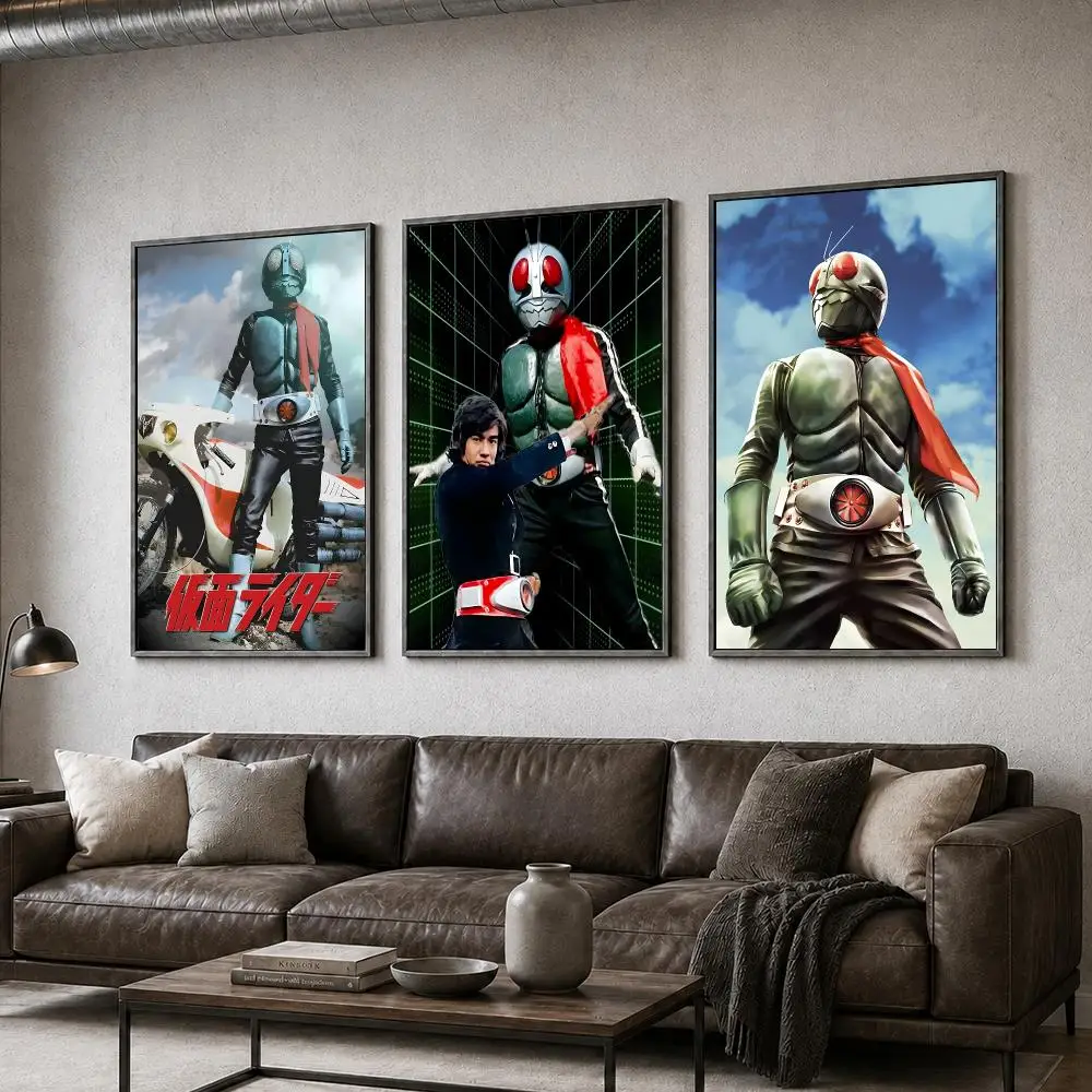 Series Kamen Rider No. 1 Tokusatsu Hero Poster  PP Self Adhesive Home Garage Dorm Bar Wall Decor Aesthetic Retro Gift