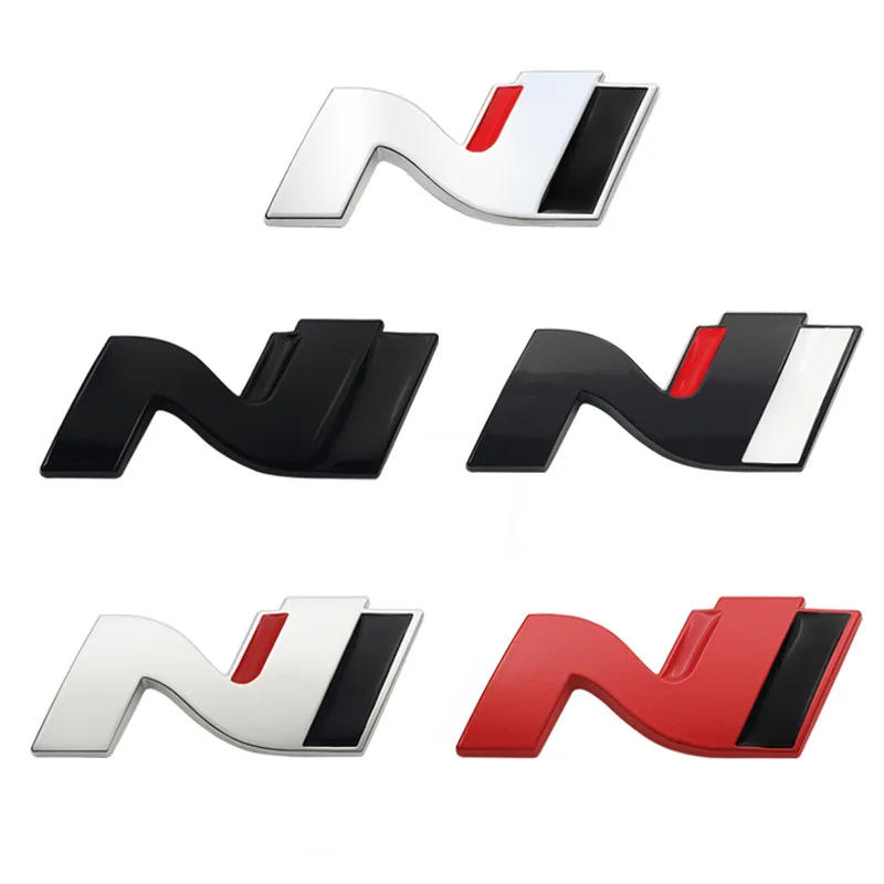 3d Metal Chrome Black Red Nline N Line Logo Car Grill Emblem Trunk Badge N Line Decal Sticker Accessories