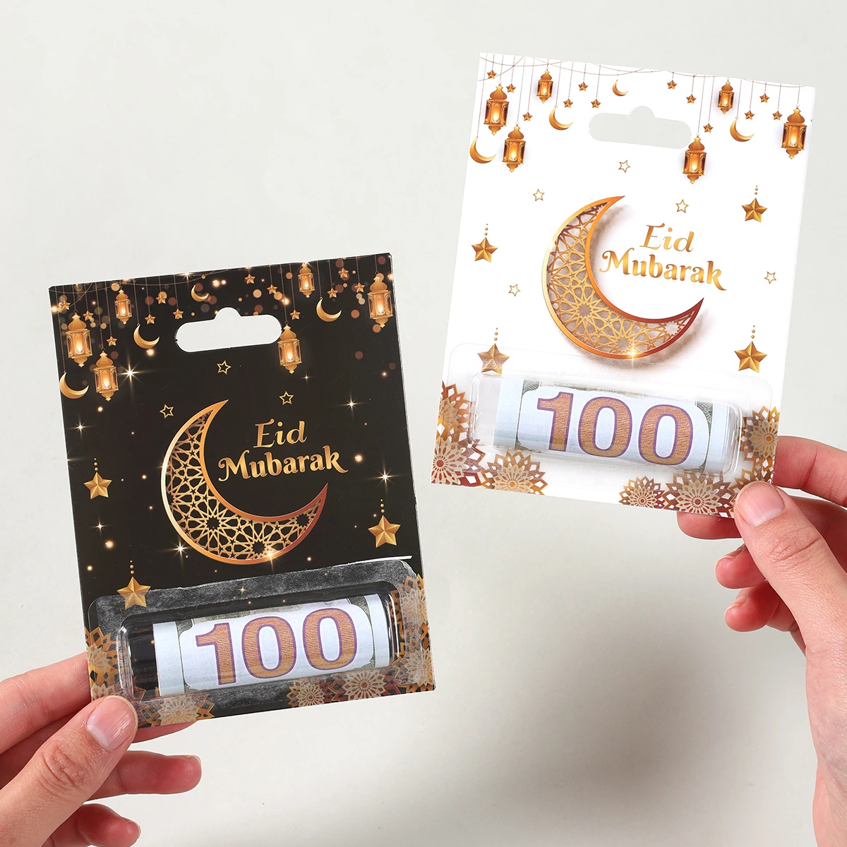 6/12Pcs Eid Mubarak Envelopes Money Clip Card Holder Ramadan Mubarak Decoration 2025 Islamic Muslim Eid Al-fitr Party Supplies