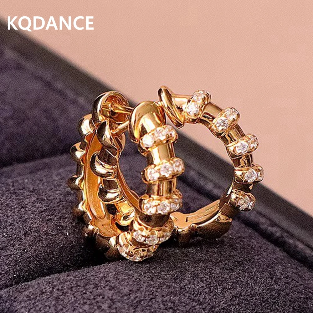 

KQDANCE New High Craft Synthetic Zircon Daimond Small Huggie Hoop Earrings 925 Silver Gold Plated Luxury Jewelry