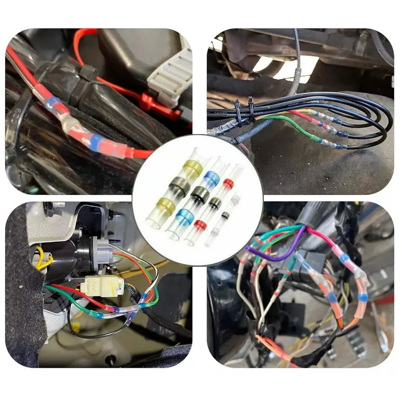 50-500 stücke Gemischte Schrumpf Verbinden Terminals Wasserdichte Solder Hülse Rohr Elektrische Draht Isolierte Splice Anschlüsse Kit – Detail 7