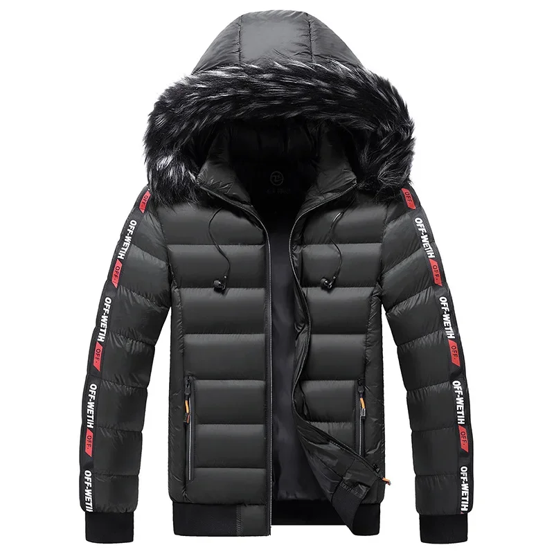 Winter Men Warm Hooded Parkas Jackets Overcoat Coldproof Windbreaker Outwear Parkas Coats Male Outfits Outerwear Clothes