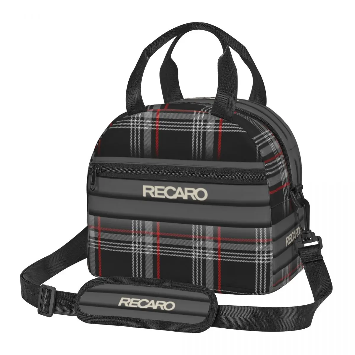 Recaros Logo Lunch Bag With Shoulder Strap Insulated Lunch Tote Bag For Office Food Storage Portable Thermal Cooler Bento Box