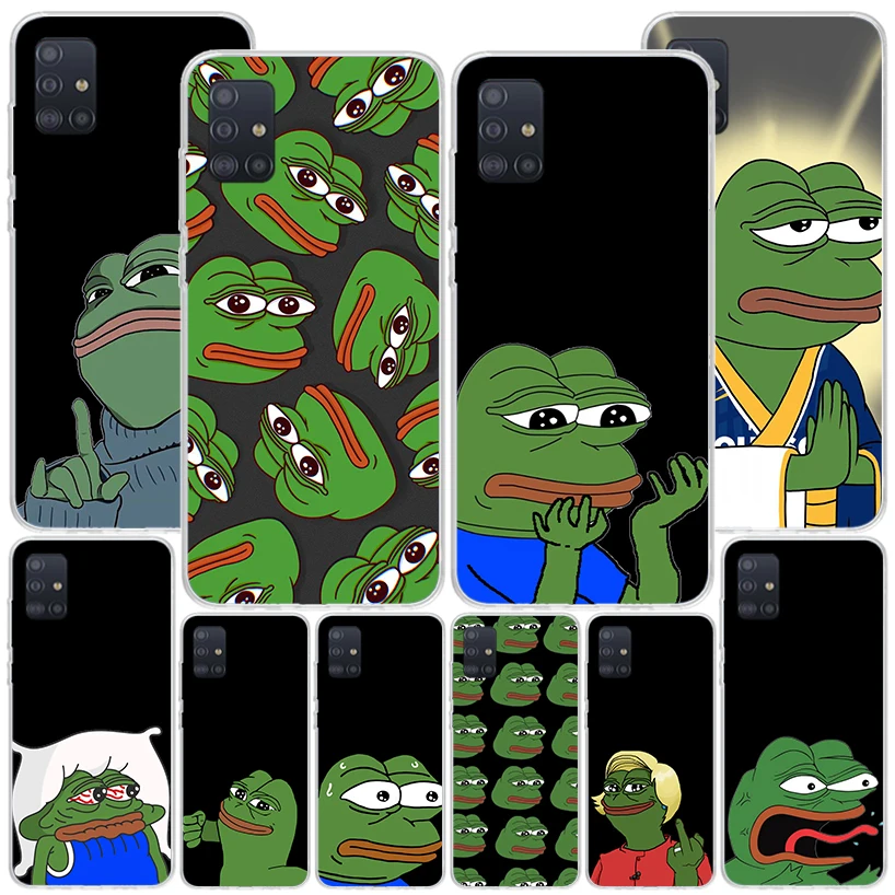 Cute Frogs Party Sad Pepe Phone Case For Samsung Galaxy A51 A41 A31 A21S A11 A01 A71 A50S A40 A30 A20S A10S A6 A7 A8 A9 Print Co