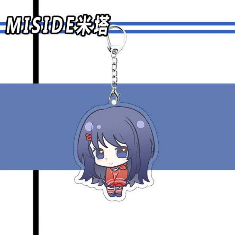 MiSide Anime Keychain Arcylic Cartoon Figures Mita Keyrings Kids Gift Key Chain Accessories Fans Gifts 6cm