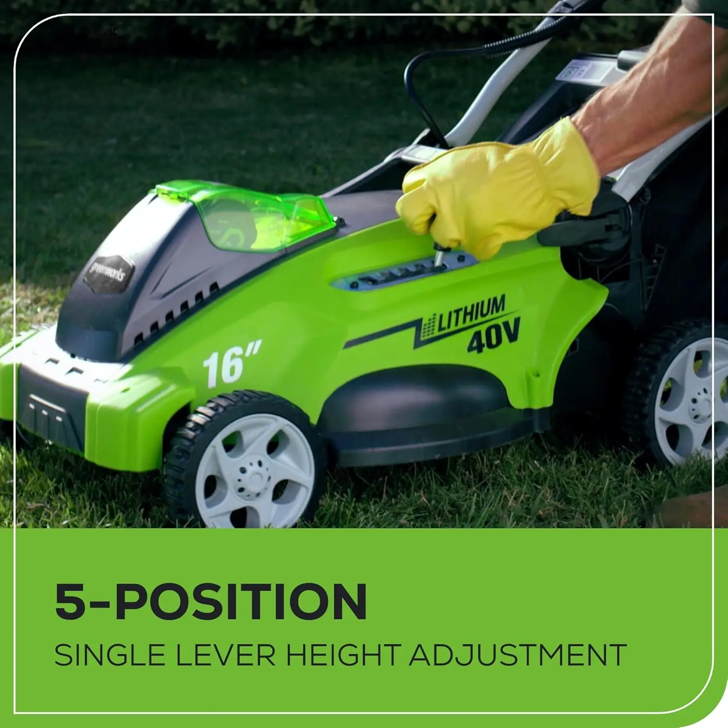 40V 16" Cordless (Push) Lawn Mower (75+ Compatible Tools), 4.0Ah Battery and Charger Included