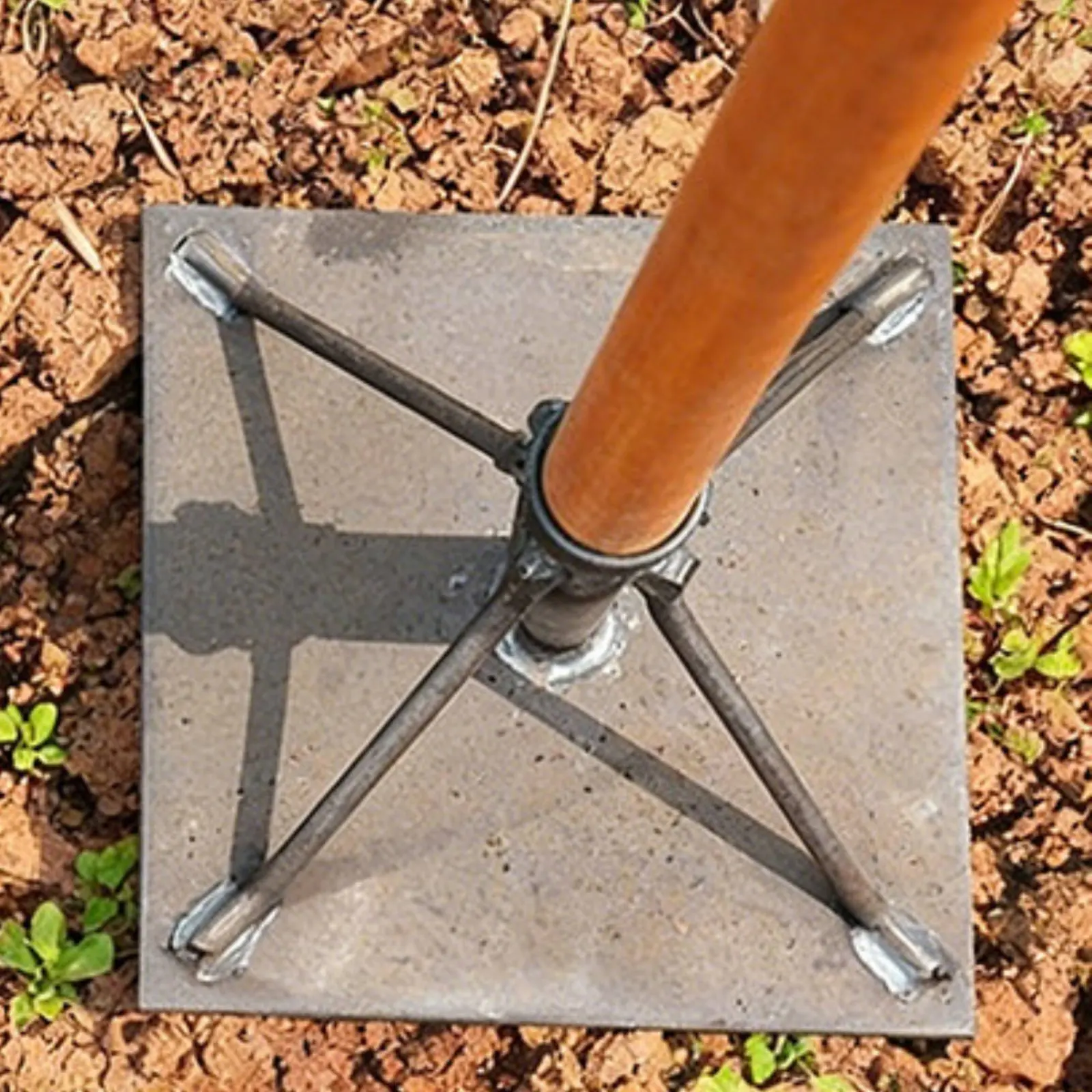 Heavy Duty Ground Tamper Laborsaving Manual Soil Rammer Soil Compaction Tool Solid Single Piece Design Steel Tamper Easy to Use