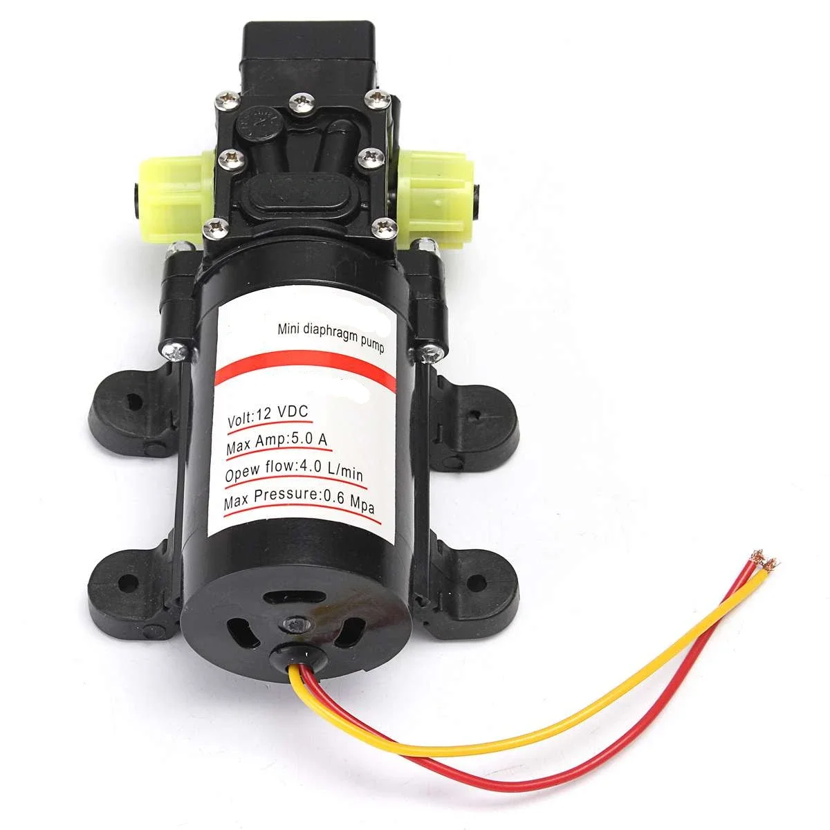 4.0L/min 0.6Mpa Water Pump DC 12V Self Priming Pump Water High Pressure Diaphragm for Caravan/RV/Boat/Marine Boat