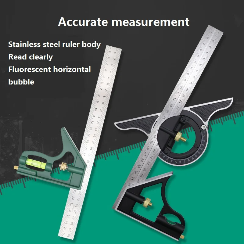 

Линейка угловая из нержавеющей стали, многофункциональная горизонтальная комбинированная плотницкая рулетка, угол 90 градусов