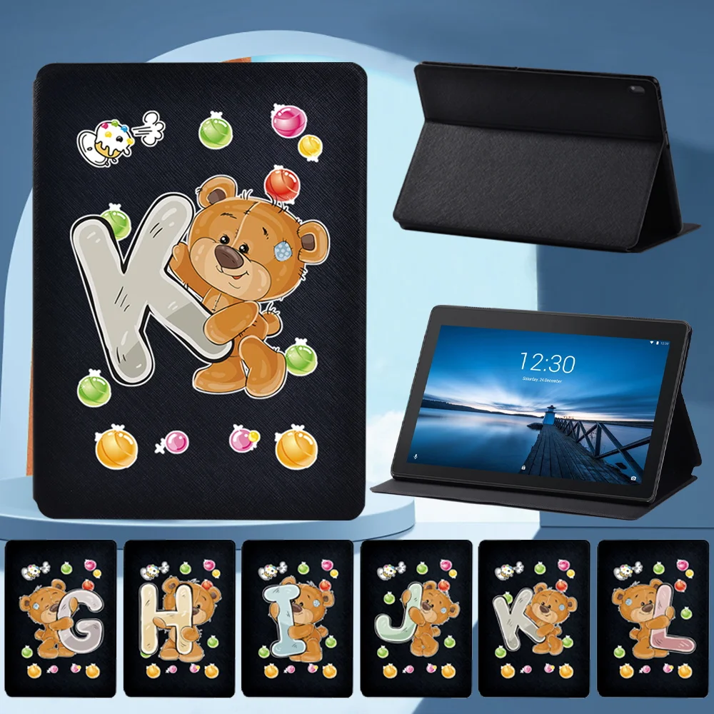 

Tablet Stand Case for Lenovo Tab E10 TB-X104F/Tab M10 X605F X505F/Tab M10 PLUS X606F X Pu Leather Bear Print Portable Cover