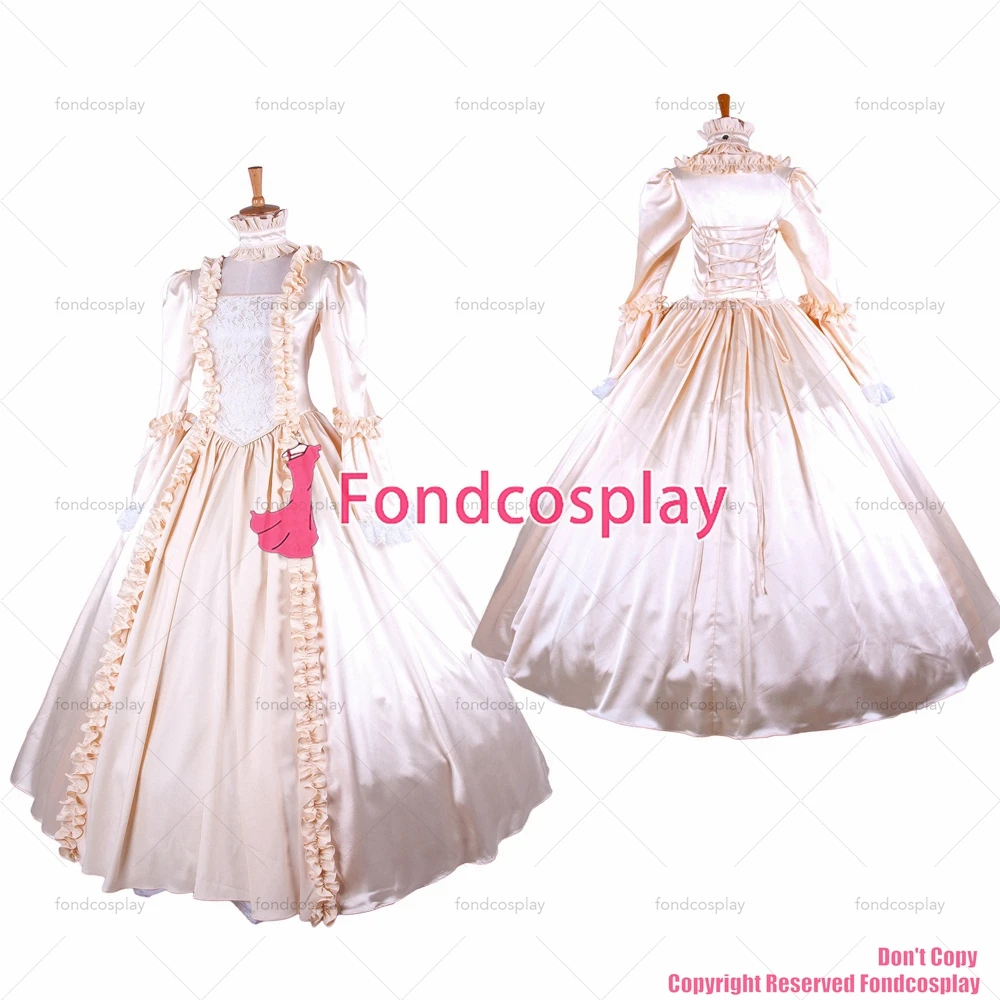 fondcosplay Victorian ROCOCO Gown Ball champagne satin dress Gothic cosplay Costume CD/TV[G1643]