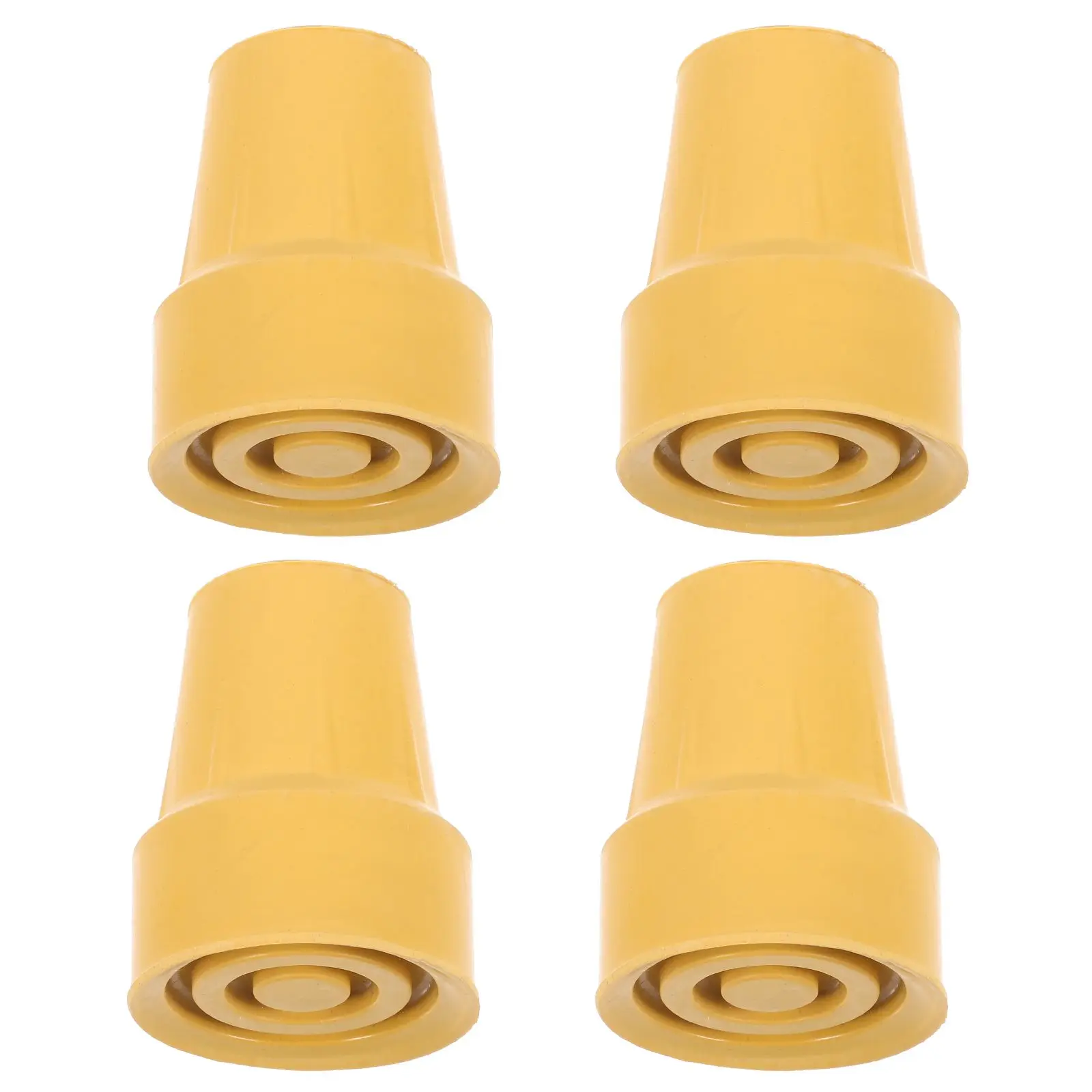 

4pcs Crutch Tips 22mm Yellow Rubber Cane Tips Replacement Walking Stick Ends Anti Slip Trekking Poles Foot Covers