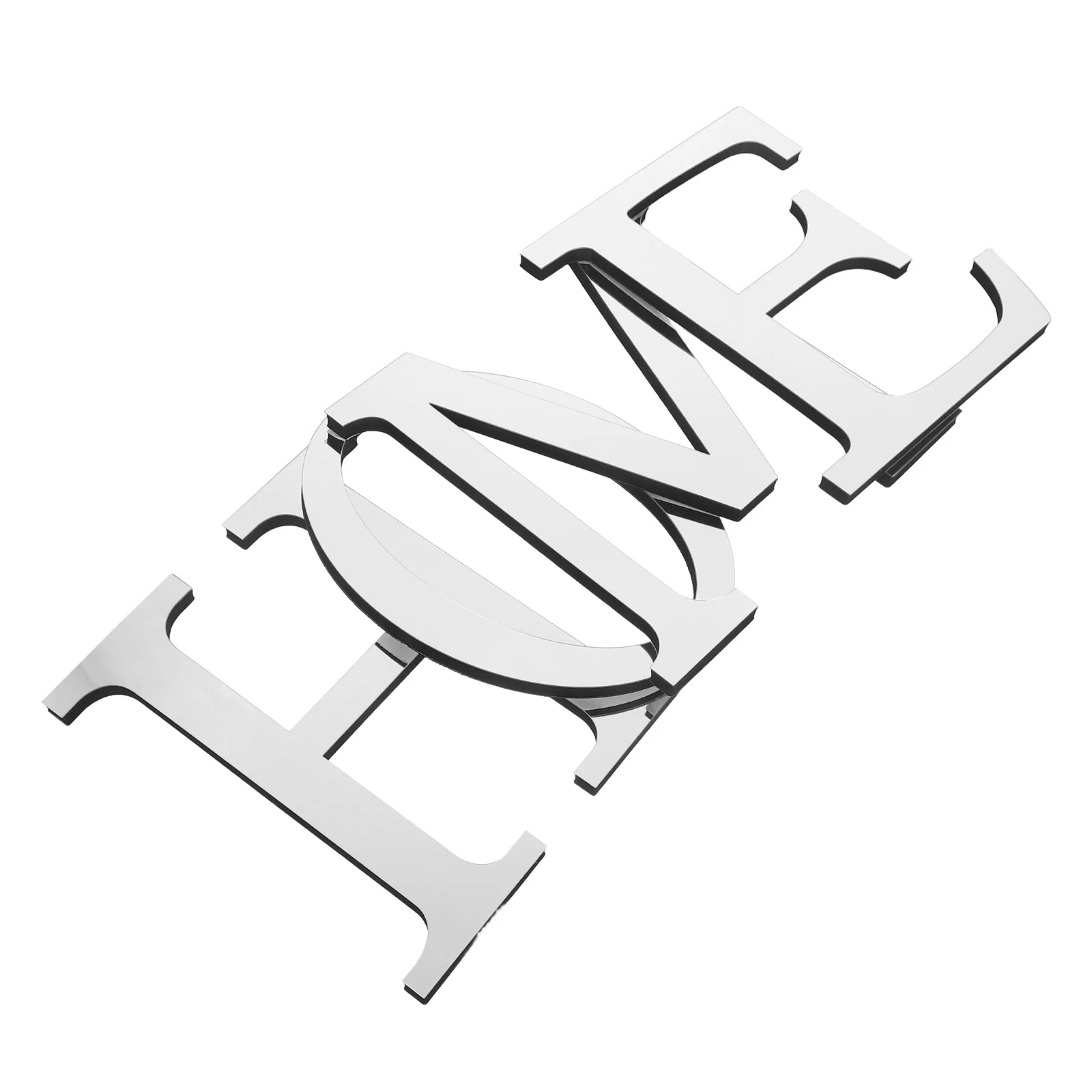 

1Set Mirror Acrylic Wall Stickers 3D Silver Finish Reflective Home Decor Decals for Living Room Bedroom DIY Peel and Stick Wall