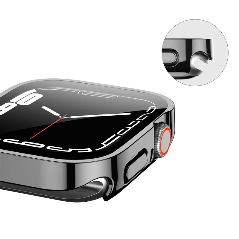 Gehärtete Glasabdeckung für Apple Watch 10–11 46 mm, 42 mm, 45–40–44 mm, gerade Kante, Displayschutzfolie, iWatch Serie 7, 8, 9, 6, 5, 4