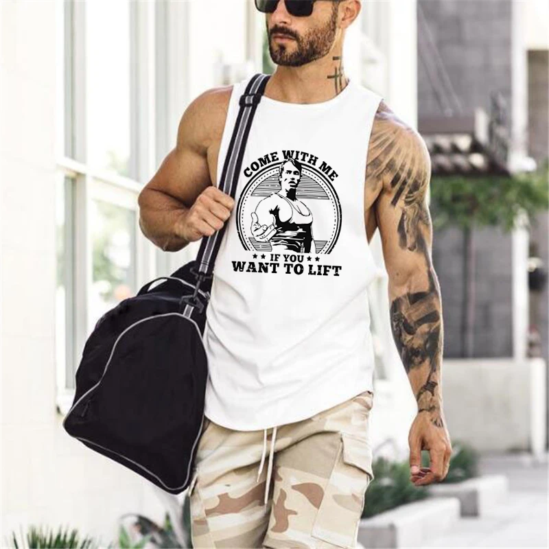 

2022 New Mens Muscle Sporting Casual Gym Tank Top Fashion Clothing Bodybuilding Fitness Singlets Running Sleeveless Cotton Vest