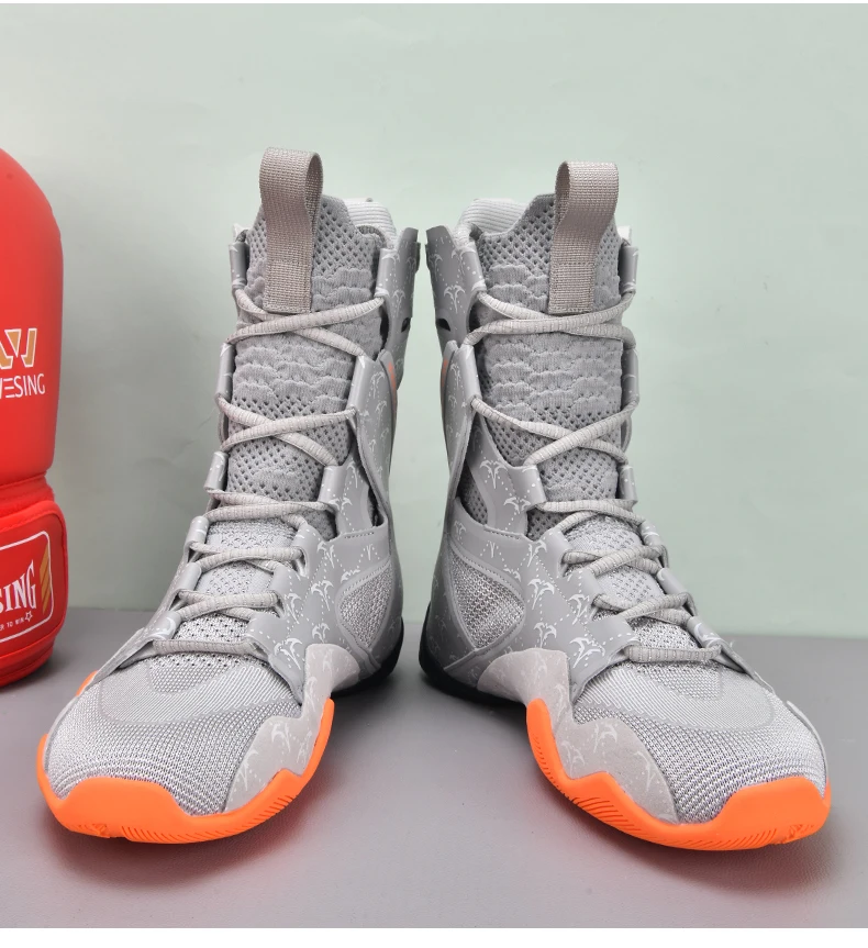 Herren Rutschfeste Boxschuhe Komfortable Kampf- und Ringkampfschuhe Leichtgewichtige Übergrößen High-Top Professionelle Ringerschuhe für Training – Detail 18