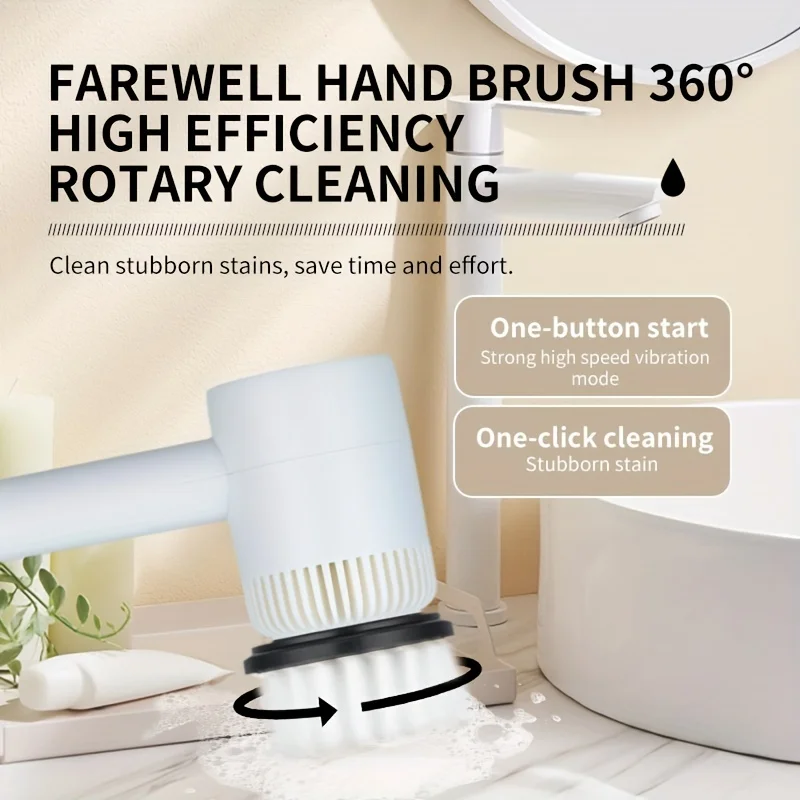Cleaning Brush USB Wireless Charging Kitchen Bathroom Brush Shoes Brush Leather Shoes Multi Function