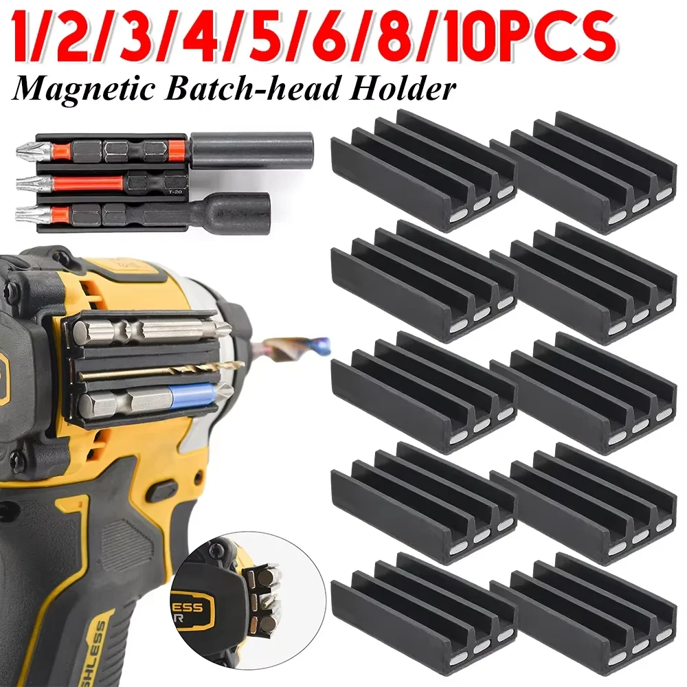 

1-10PCS Magnetic Batch-head Holder Drill Holder Stand with Powerful Magnet for Milwaukee and Dewalt Impact Drivers and Drills