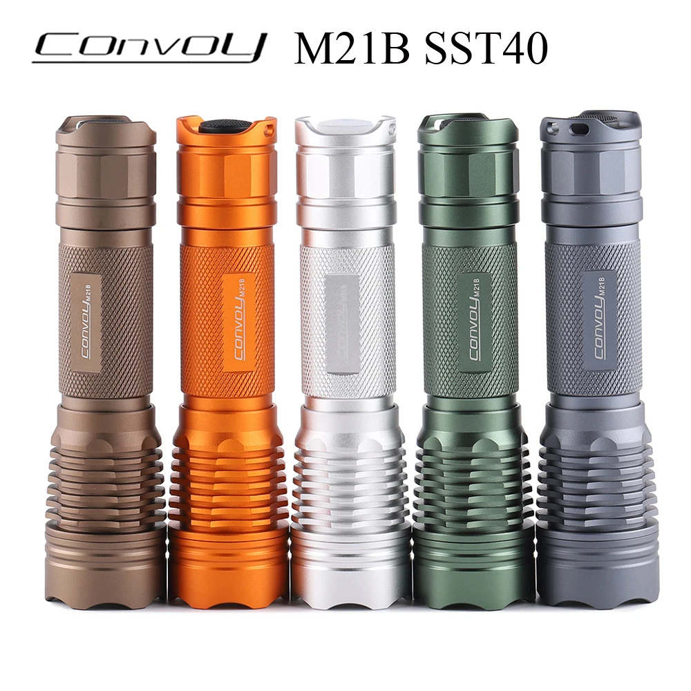 

Фонарик Convoy M21B SST40 21700, портативный тактический светильник, мощный светодиодный фонарь для кемпинга, рыбалки, пешего туризма, полицейский фонарь