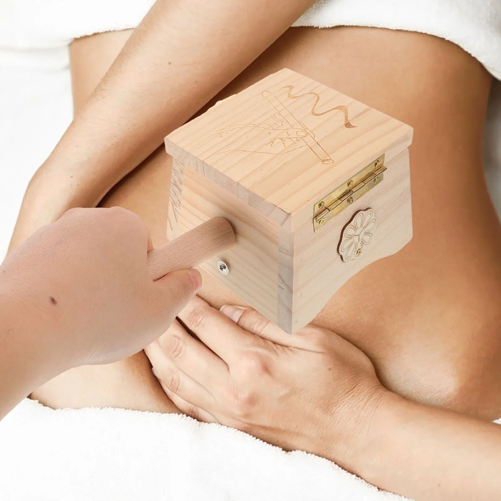 

Wooden Moxibustion Box Durable Portable Moxa Heat Pack Case For Abdomen Body Chinese Moxibustion Device Home Travel Health