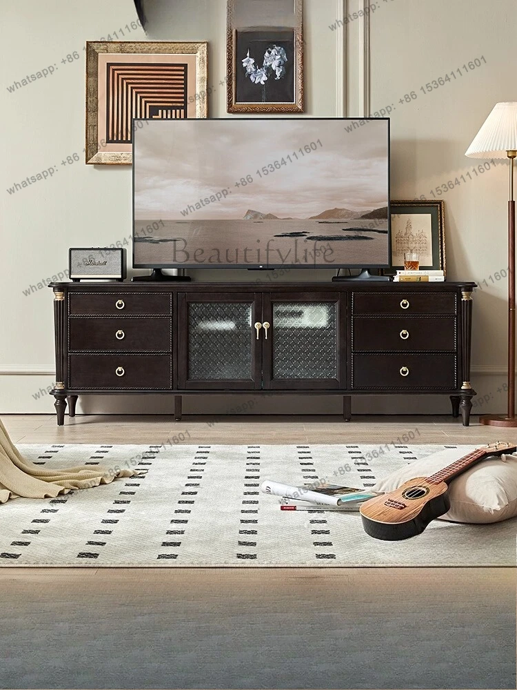 

American retro solid wood TV cabinet, light luxury second-hand living room furniture, TV cabinet