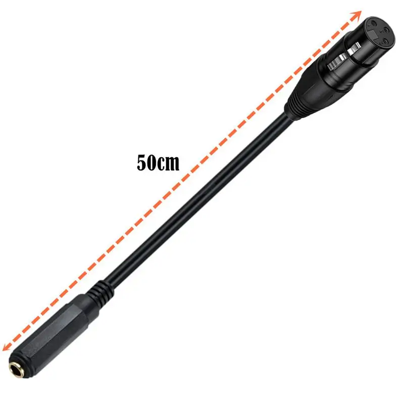 0.5m Pure Copper Gilded Head Stereo (1/4 Inch) 6.35mm Female to XLR 3Pin Male/Female Microphone Connection Cable