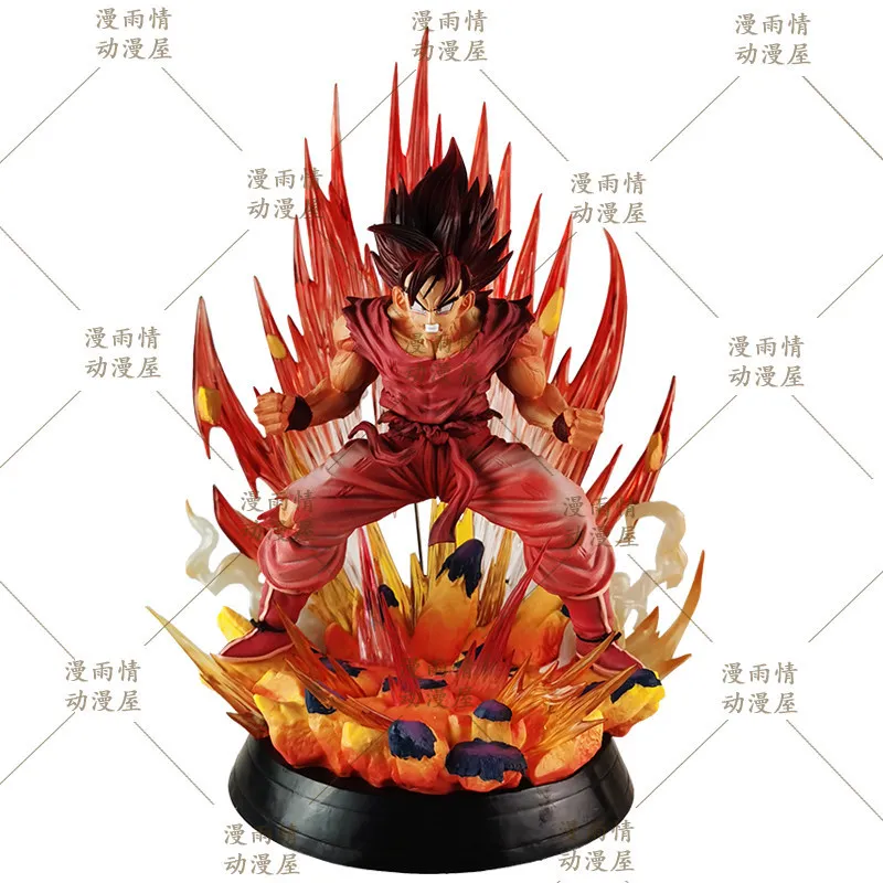 

Hot Gk Cs Dragon Ball Kaio-Ken Goku Figure Red Accessory Aura Anime Peripheral Statue Model Home Decor Collectible Toy 39cm Gift