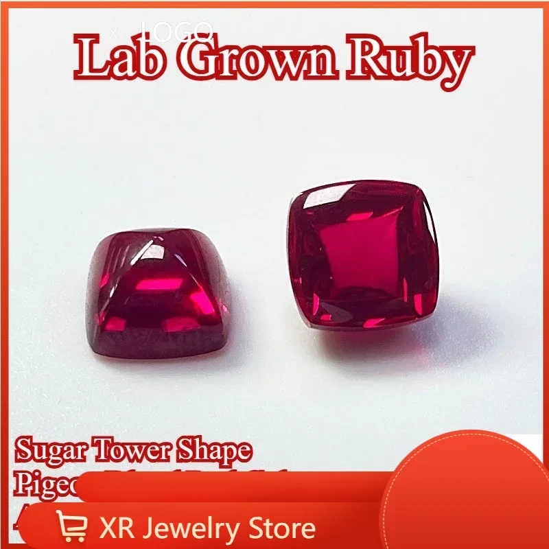 

Lab Grown Ruby Sugar Tower Shape Pigeon Blood Red Color DIY Charms Jewelry Making Main Materials Selectable AGL Certificate