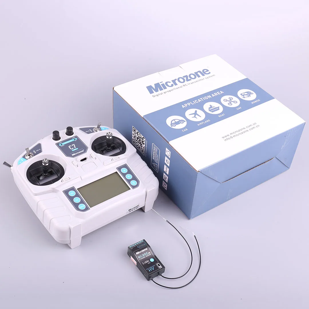 MicroZone MC7mini Remote Control 8-Channel Fixed Wing Vehicle and Vessel Model Four Wing Simulator Remote Control
