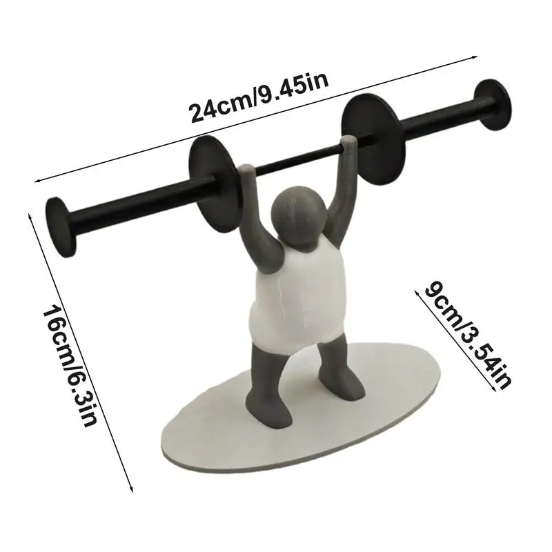Toilet Paper Holder Weightlifting Statue 3D Printing Decorative Bathroom Toilet Paper Stand Creative Tissue Roll Rack For