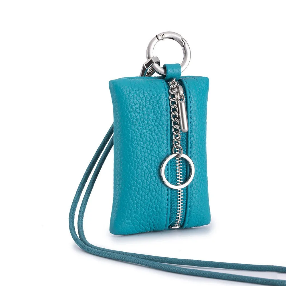 Fashion PU Leather Hanging Neck Coin Purse Japanese Style Hanging Rope Mini Storage Bag ins Card Holder Key Bag Outdoor