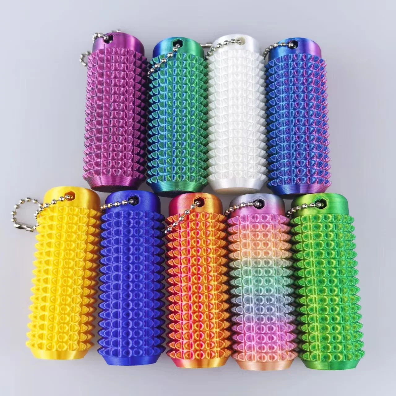 1/5 Pcs Random Color Massage Rollers For Pressure Relief Tactile Sensory Tools With Texture Nails And Chain Holes - view 2