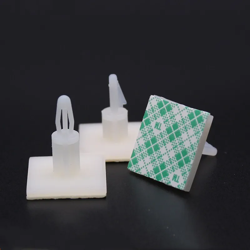 50pcs Plastic Pcb Pillar Stick on Standoff Spacer Screw Circuit Support Locking Snap-In Posts Fixed Clips Adhesive 3mm Hole Kit