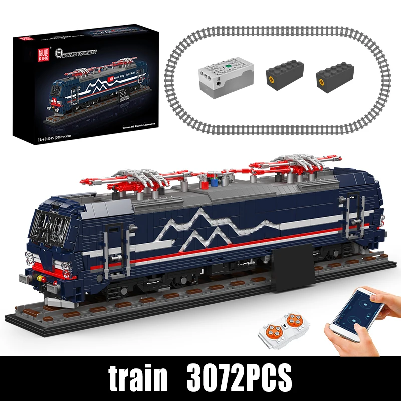 Mould King 12045 Technische Lokomotive Spielzeug Motorisierter Europäischer Elektrischer Personenzug Baustein-Set Kinder Weihnachtsgeschenk