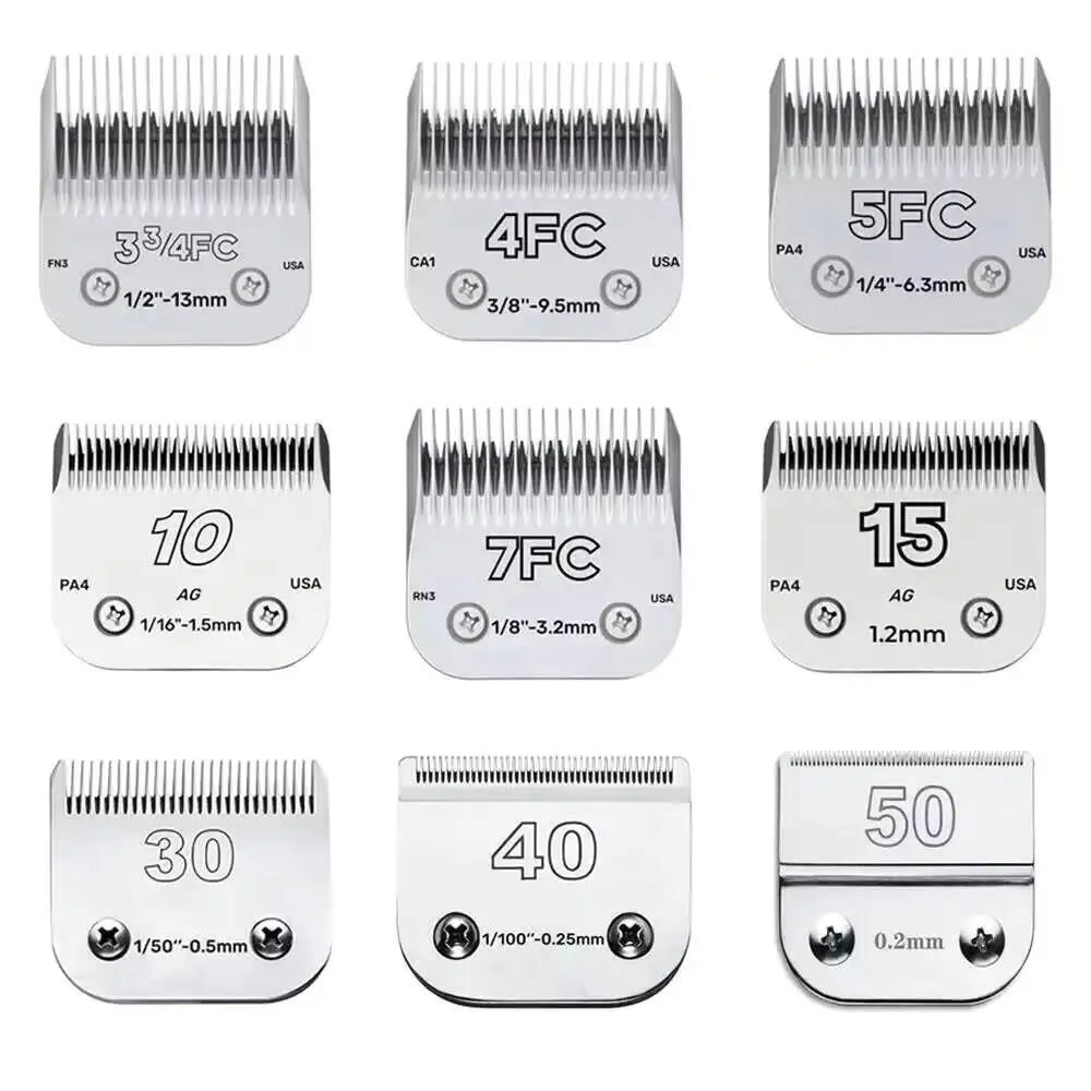 3F 4F 5F 7F 9# 10# 30# 40# 50# Professional Pet Dog Clipper Blade Fit Most Andis,oster A5,choose Km Clippers Animals Clippers