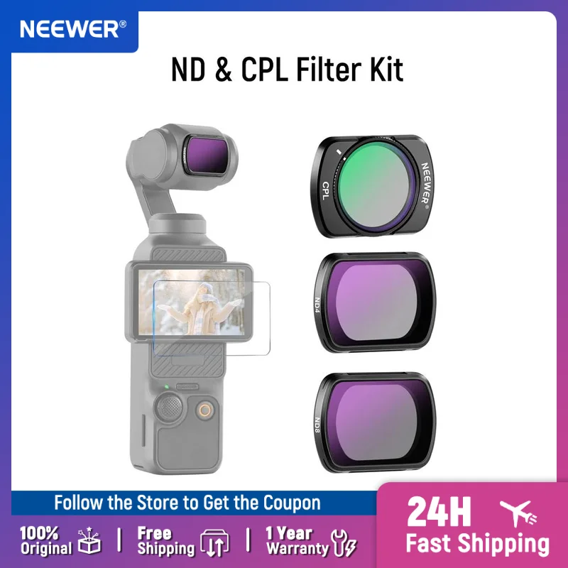 

NEEWER Magnetic Variable ND&UV&CPL Filter Set Compatible with DJI OSMO Pocket 3 Creator Combo Accessories Neutral Density Filter