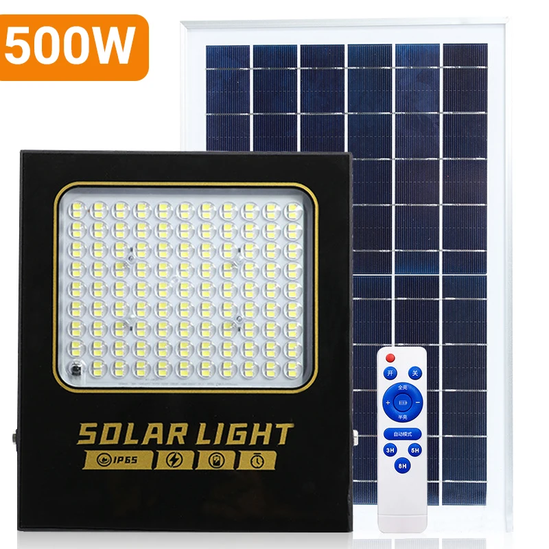 

500w Solar LED Light Outdoor Solar Spotlights Garden House Remote Control Waterproof Flood Light Led Wall Lamp