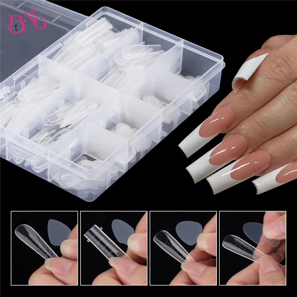 Dupla Forma Silicone Etiqueta Do Prego para Manicure Francês, Dual Form Set, Square Almond Repair, Top Ferramenta de Molde, facilmente usar