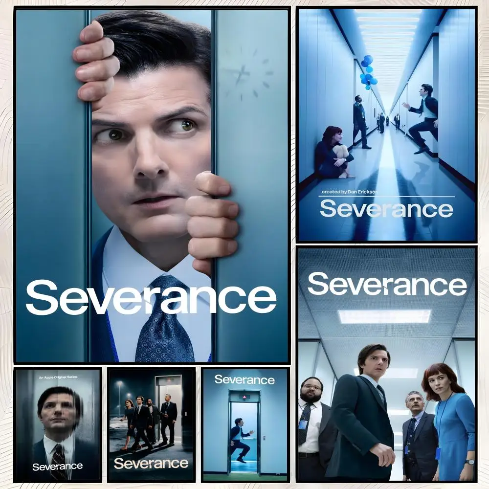 TV Severance Poster Self-Stick HD PP Paper Wall Art Poster, Waterproof Decor for Bedroom, Living Room and Home