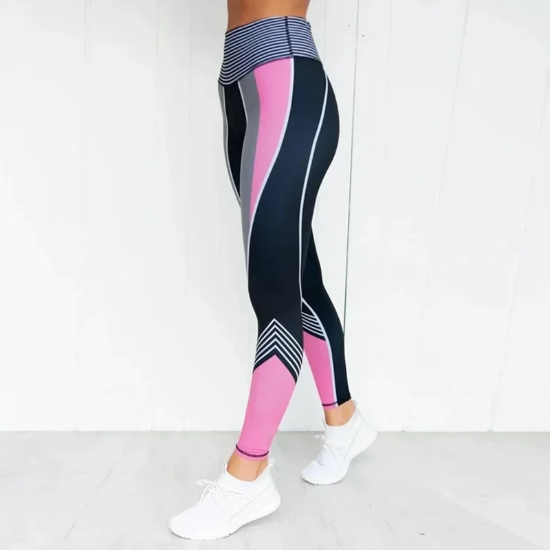 Pantalones de Yoga delgados con estampado sorpresa para mujer, mallas deportivas de lápiz inferior, pantalones de Yoga para Fitness