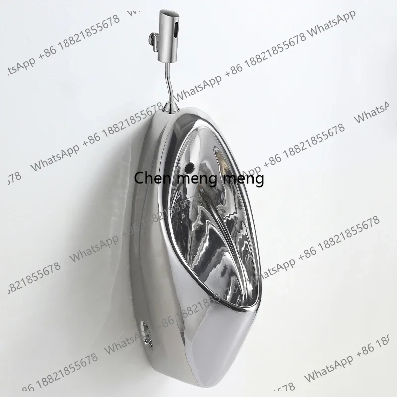 Wall-mounted silver urinal, color automatic sensor urinal, hand-pressed urinal deodorant