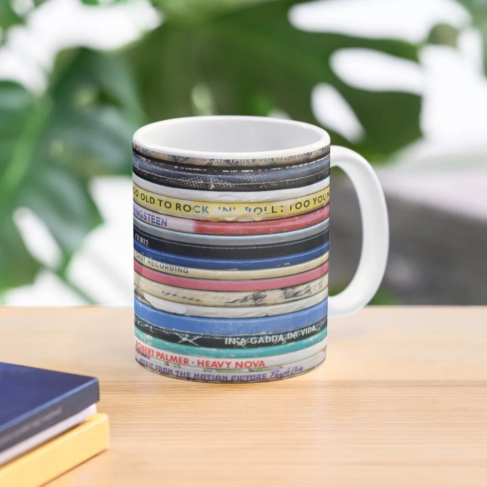 

Vintage Retro Record Album Spines Coffee Mug Coffee Travel Mug