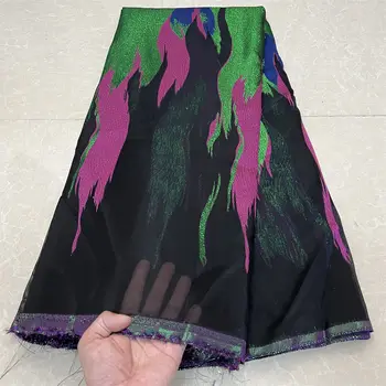 2025Nové prémiové africké nigerijské tylové krajkové látky organzové výšivky guipure brokát žakárové svatební šaty společenské šaty 5yardů 10 nejlepší prodej tradiční nigerijská svatební látka - №8