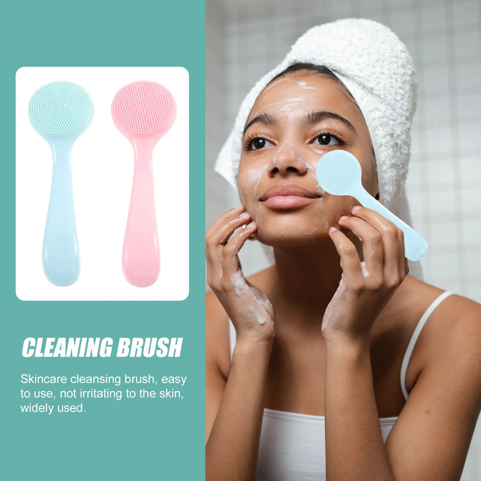 2 قطعة سيليكون الوجه الغسيل لطيف قابلة لإعادة الاستخدام فرشاة تنظيف الوجه للبشرة الحساسة التنظيف العميق مقشر أداة