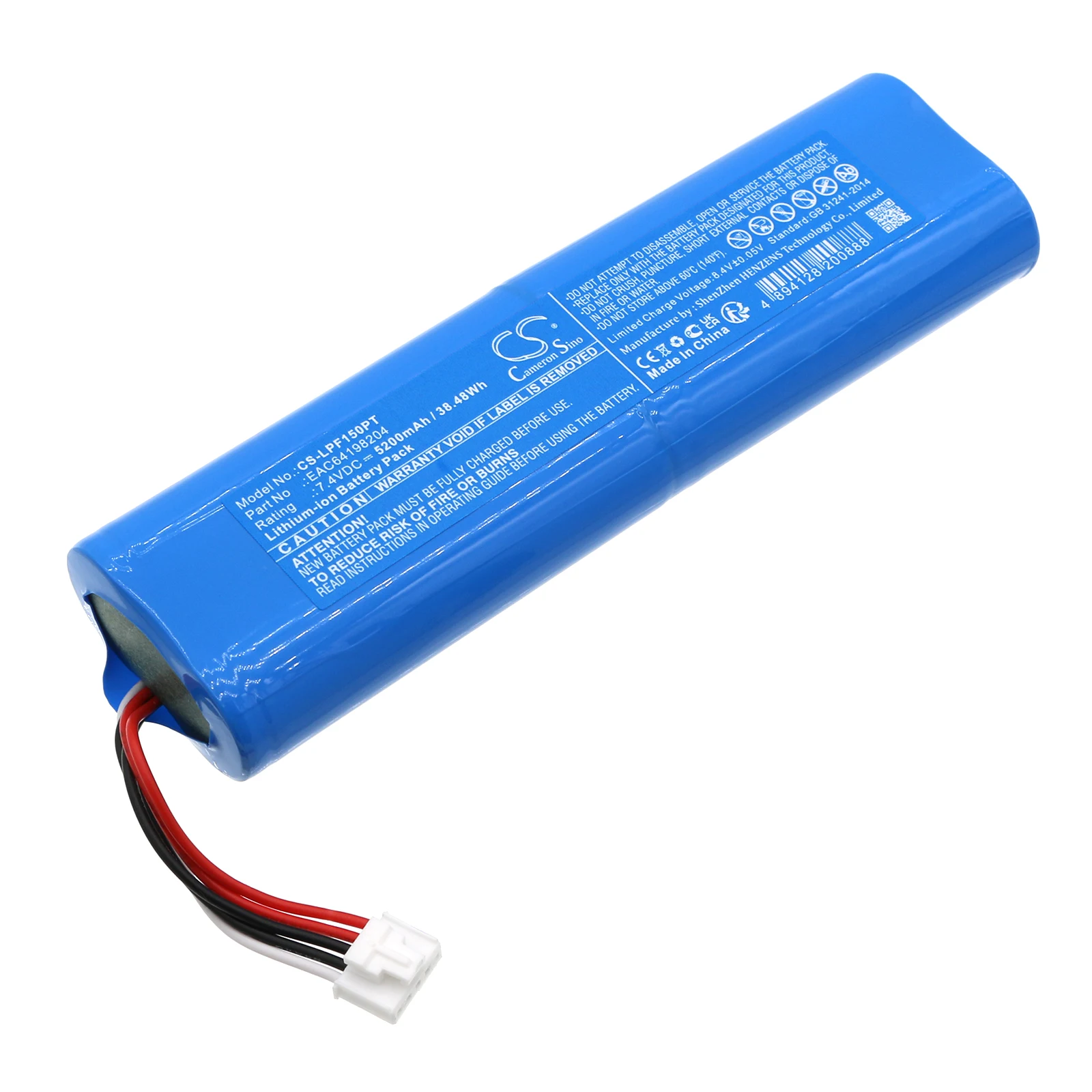 

CS Replacement Battery For LG PF50KA EAC64198204 5200mAh / 38.48Wh Projector