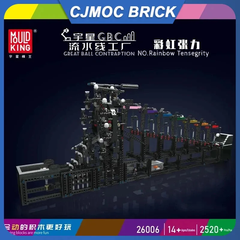 Schimmel Koning 26006 Technische Rollende Bal Bouwsteen De Gemotoriseerde Regenboog Tensegrity Model Assemblage Marmer Run Speelgoed Kids Gift