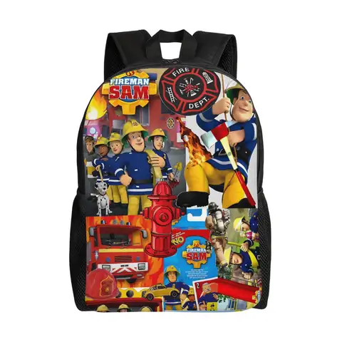 Fireman Sam Backpack for Men Women Cool Student Business Daypack Kids Movies Hero Laptop Canvas Bags Outdoor