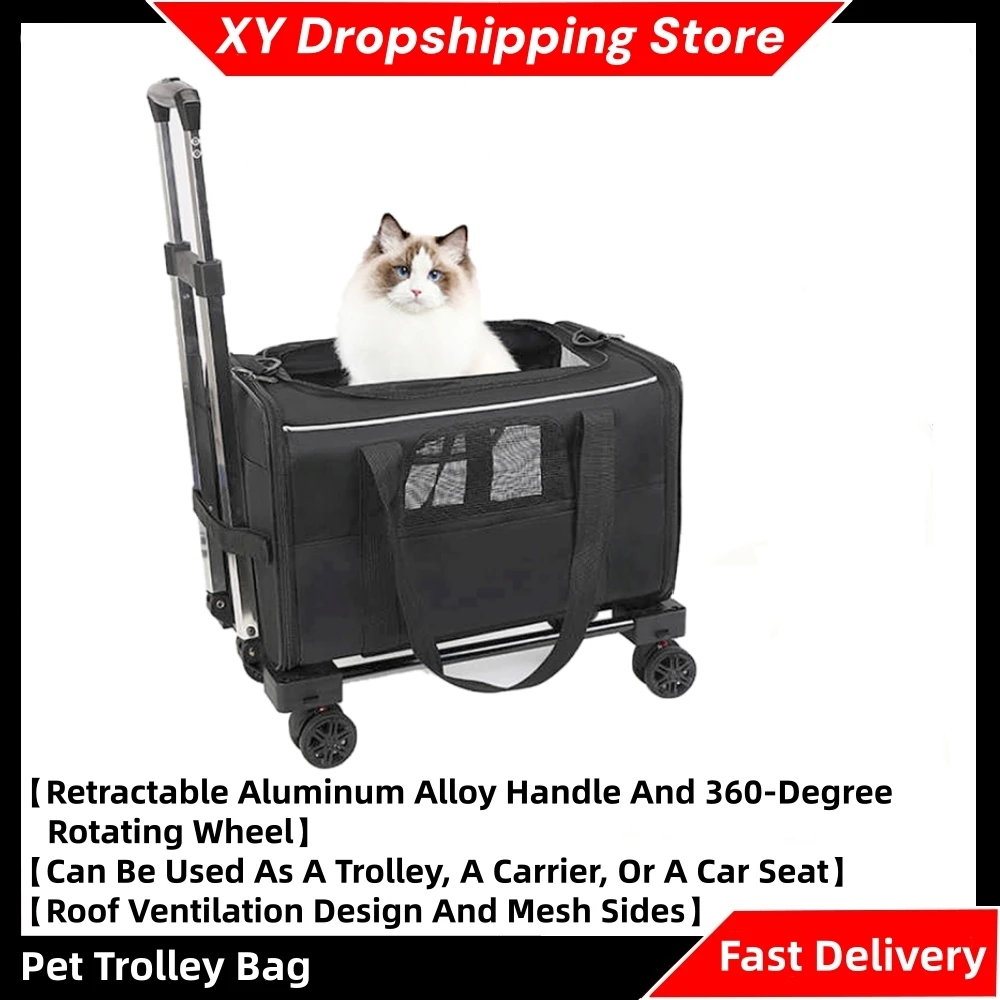 

Складная сумка-переноска для животных, многофункциональная переноска для кошек на колесиках, портативная дорожная переноска для животных, товары для кошек
