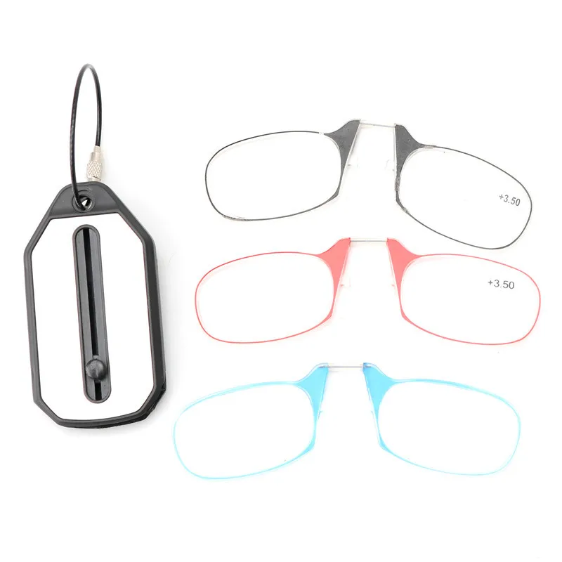 Keychain Folding Reading Glasses Anti Blue Light Presbyopia Eyeglasses with Case TR90 Pocket Eyewears Read Glasses for Elderly